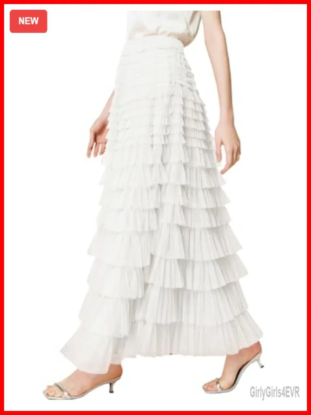 PEHMEA Womens Tulle Maxi Skirt High Waist Tiered A-Line Layered Fairy Skirt